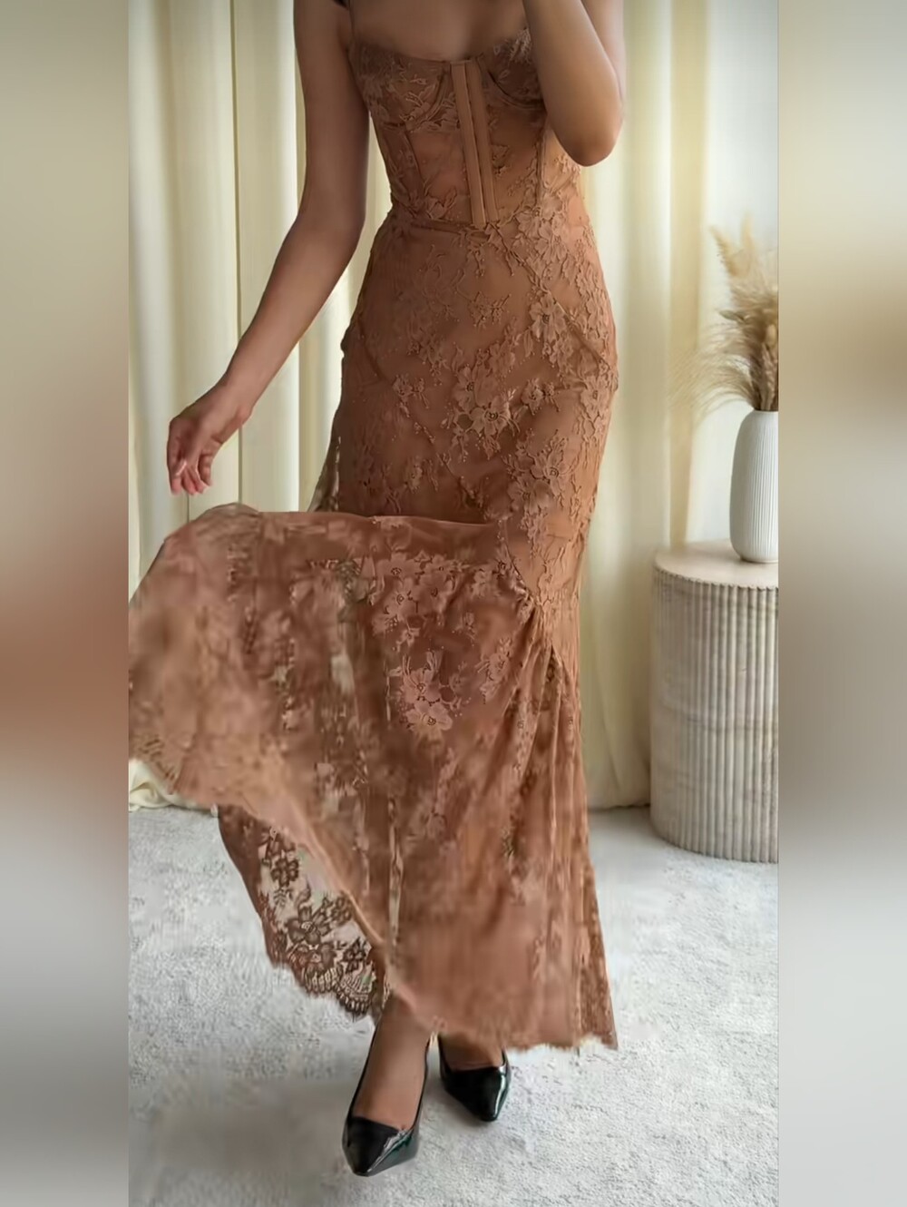 ZARA RING-DETAIL LACE STRAPPY DRESS 1758/151/745 - Picture 4 of 10